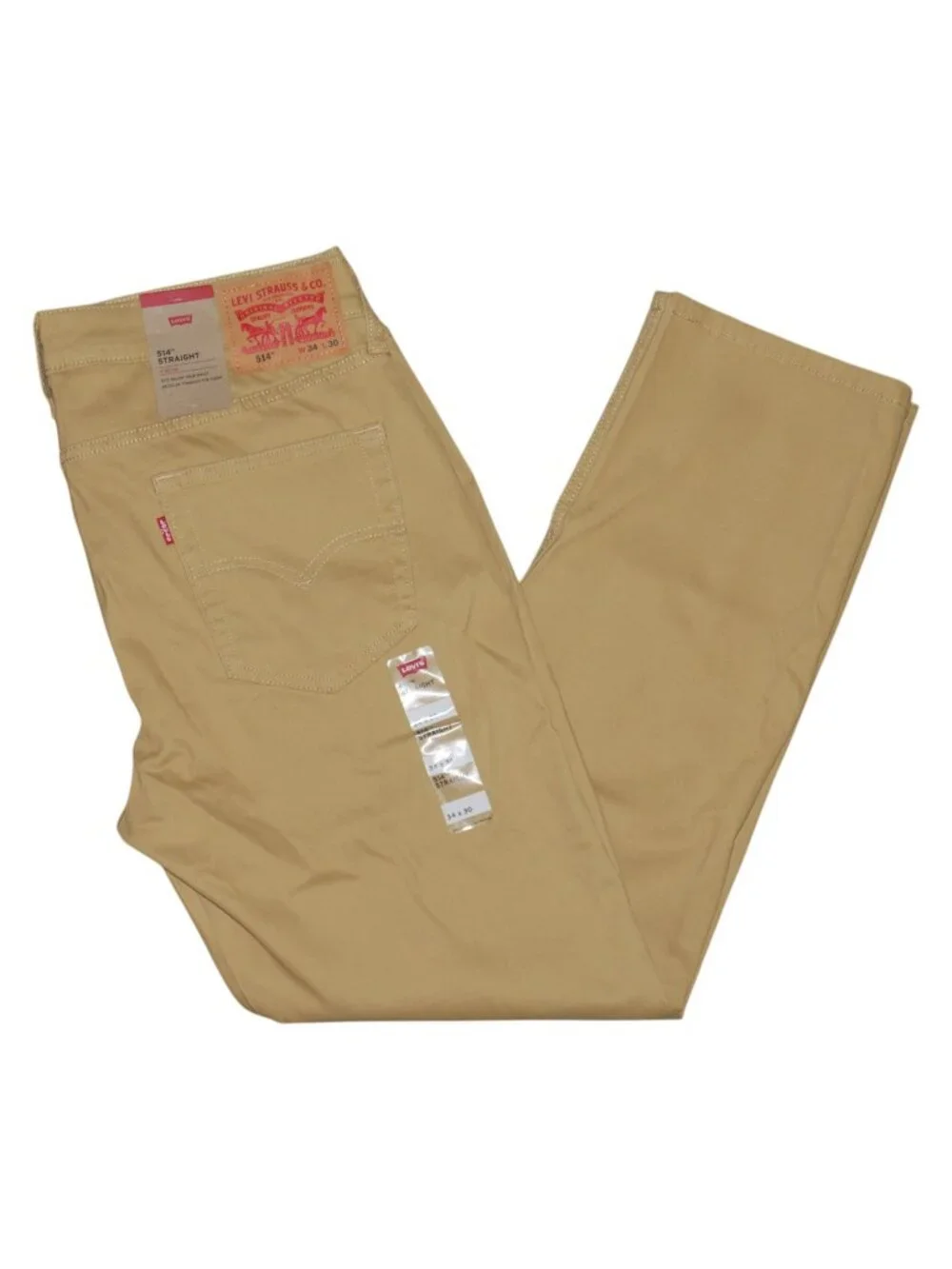 Levi's 514 Mens Twill Jean Pants Size 34x30 Stretch Caraway Cruz Twill Brown NWT